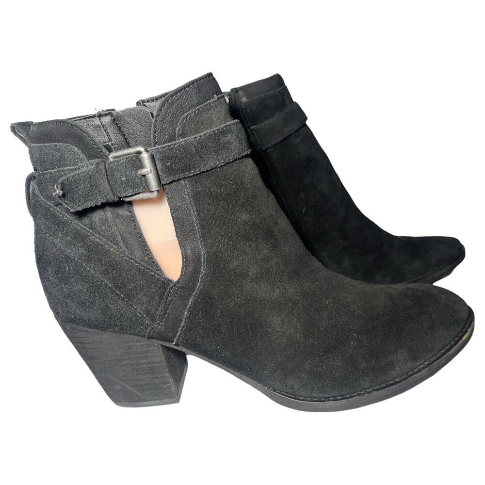 Sam Edelman‎ Shoes Womens 11 Maurine Black Suede Block Heel Ankle Bootie
